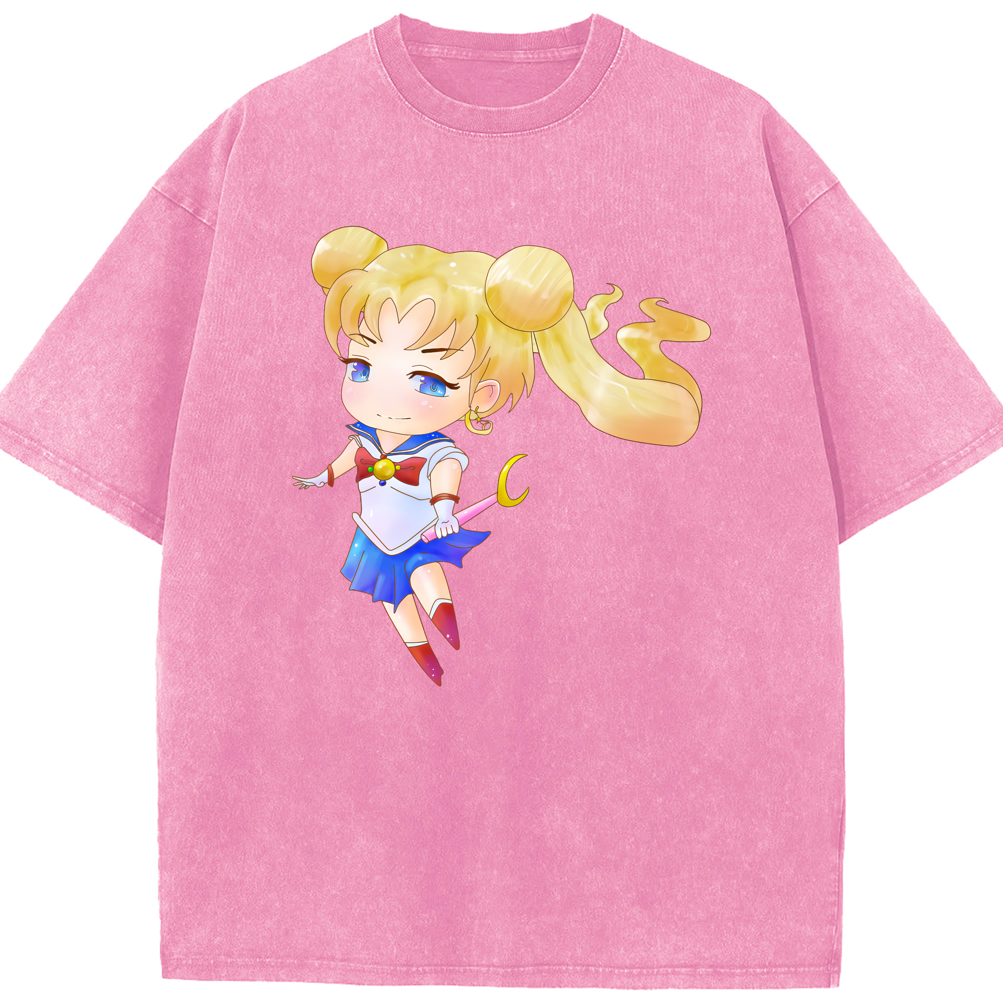 （画像用） 美少女戦士セーラームーン 愛野 美奈子 あいの みなこ Sailor Moon Aino Minako 綿100% ヴィンテージ風 半袖Tシャツ（フロントプリント）
